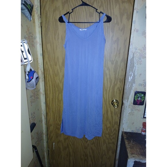 Double Zero Lovely Large Dress Womens Size Large Blue Sleeveless Side Slits - Picture 1 of 12